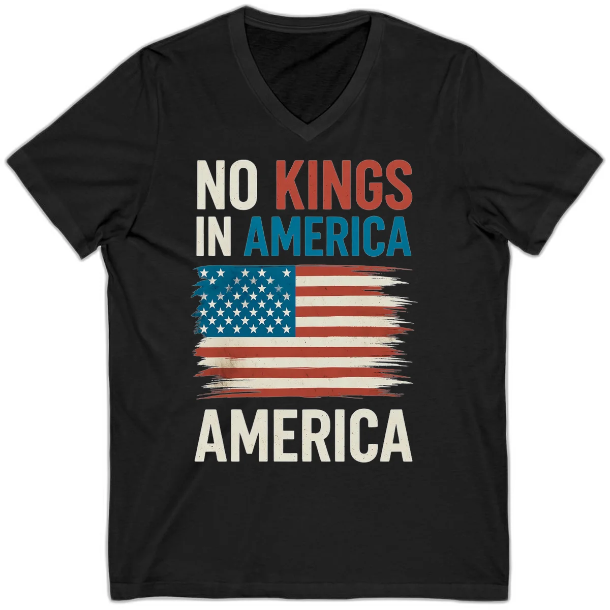 No Kings In America V-Neck in Black