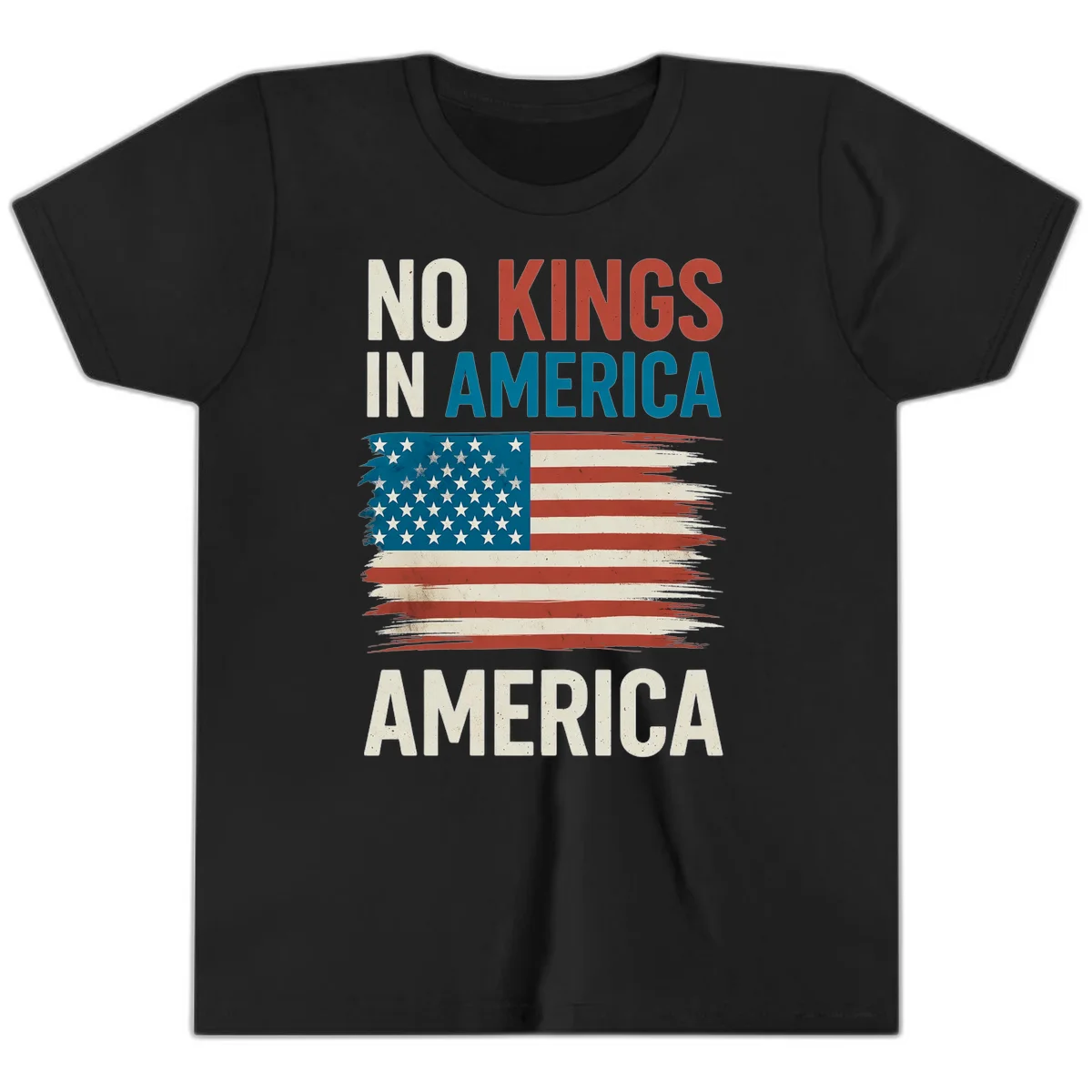 No Kings In America Youth T-Shirt in Black