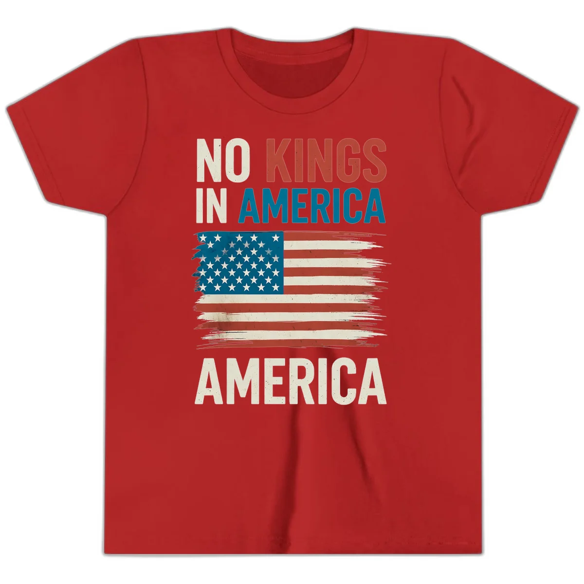 No Kings In America Youth T-Shirt in Red