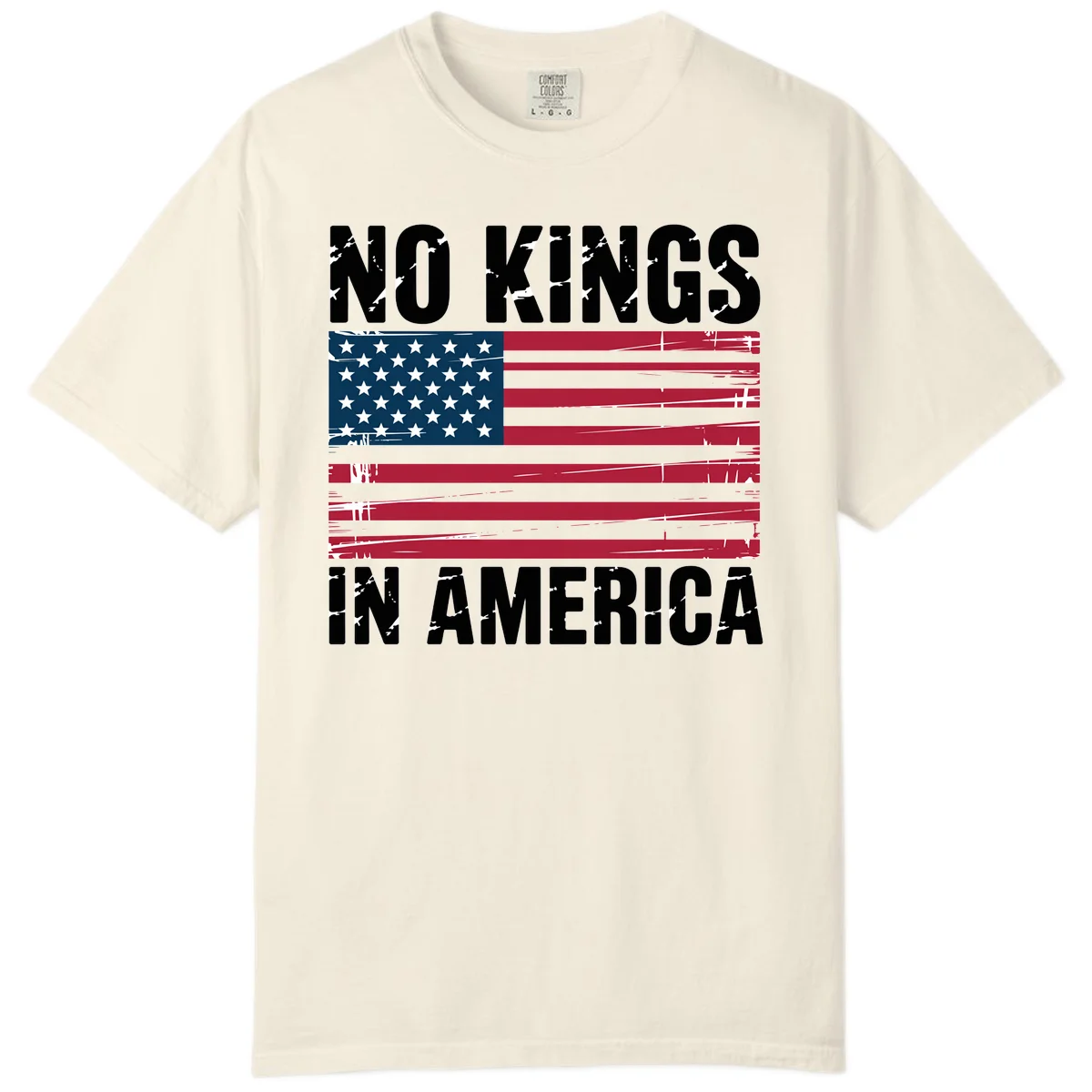 No Kings In America Declaration Flag Comfort Color in Ivory