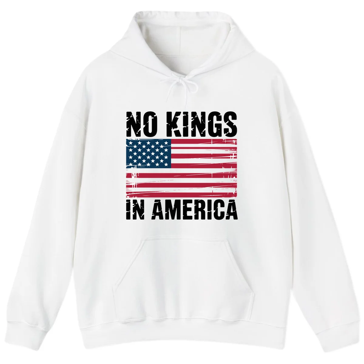 No Kings In America Declaration Flag Hoodie in White