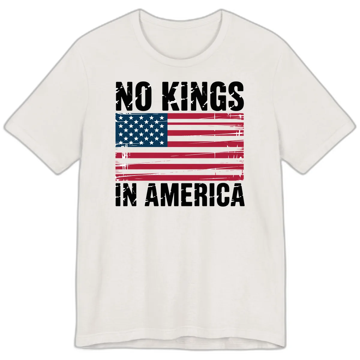 No Kings In America Declaration Flag Design Premium T-Shirt in Vintage White