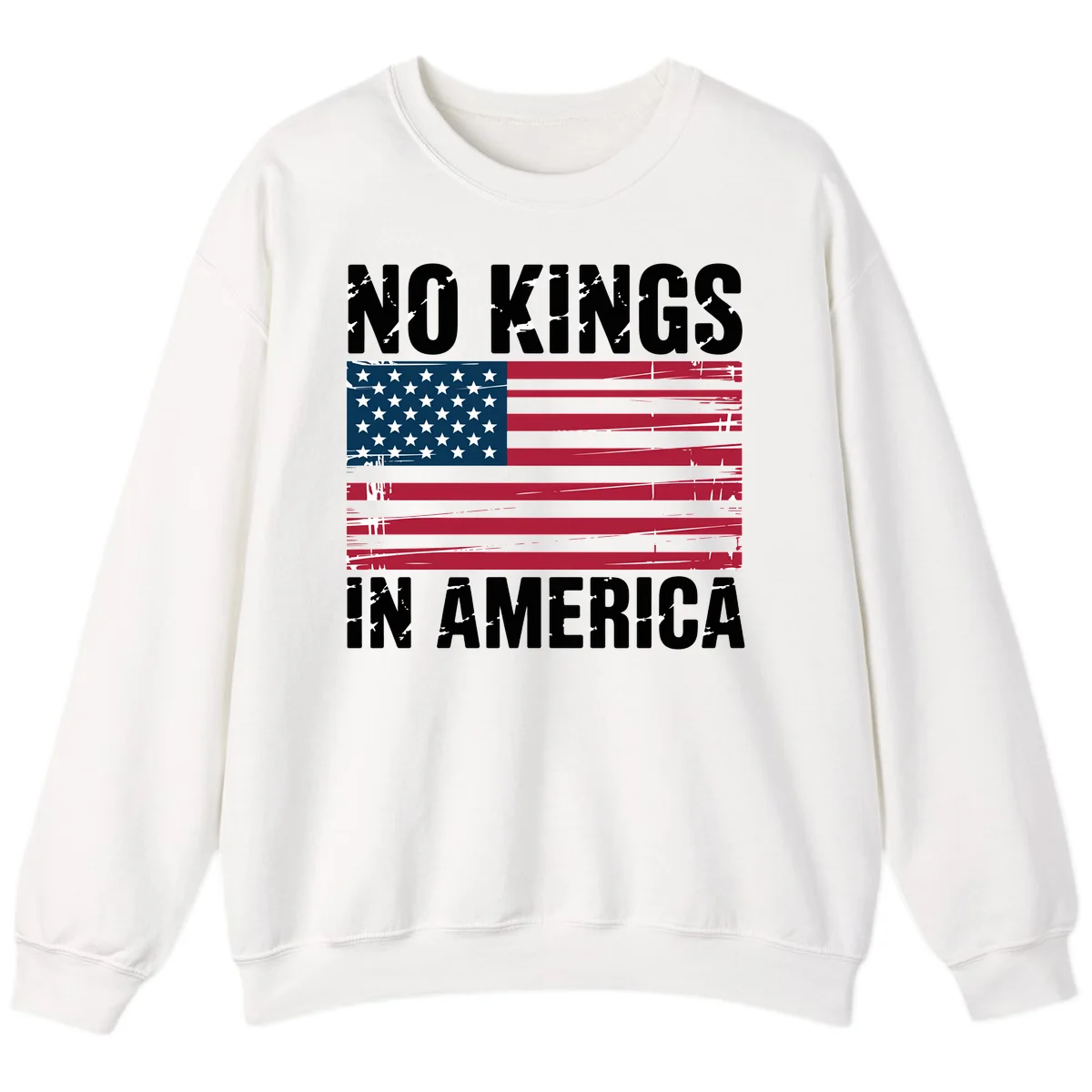 No Kings In America Declaration Flag Sweatshirt in White
