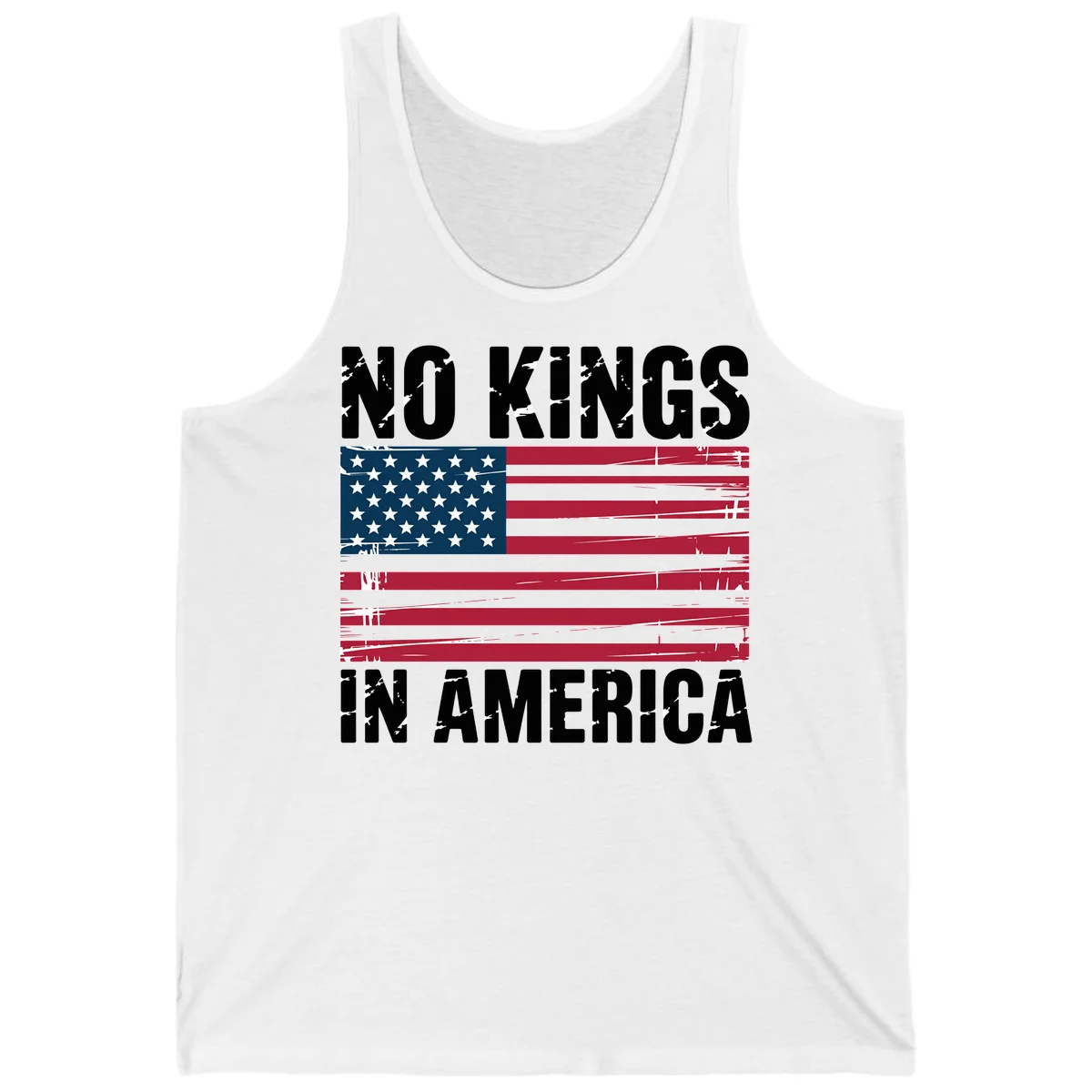 No Kings In America Declaration Flag Tank in White