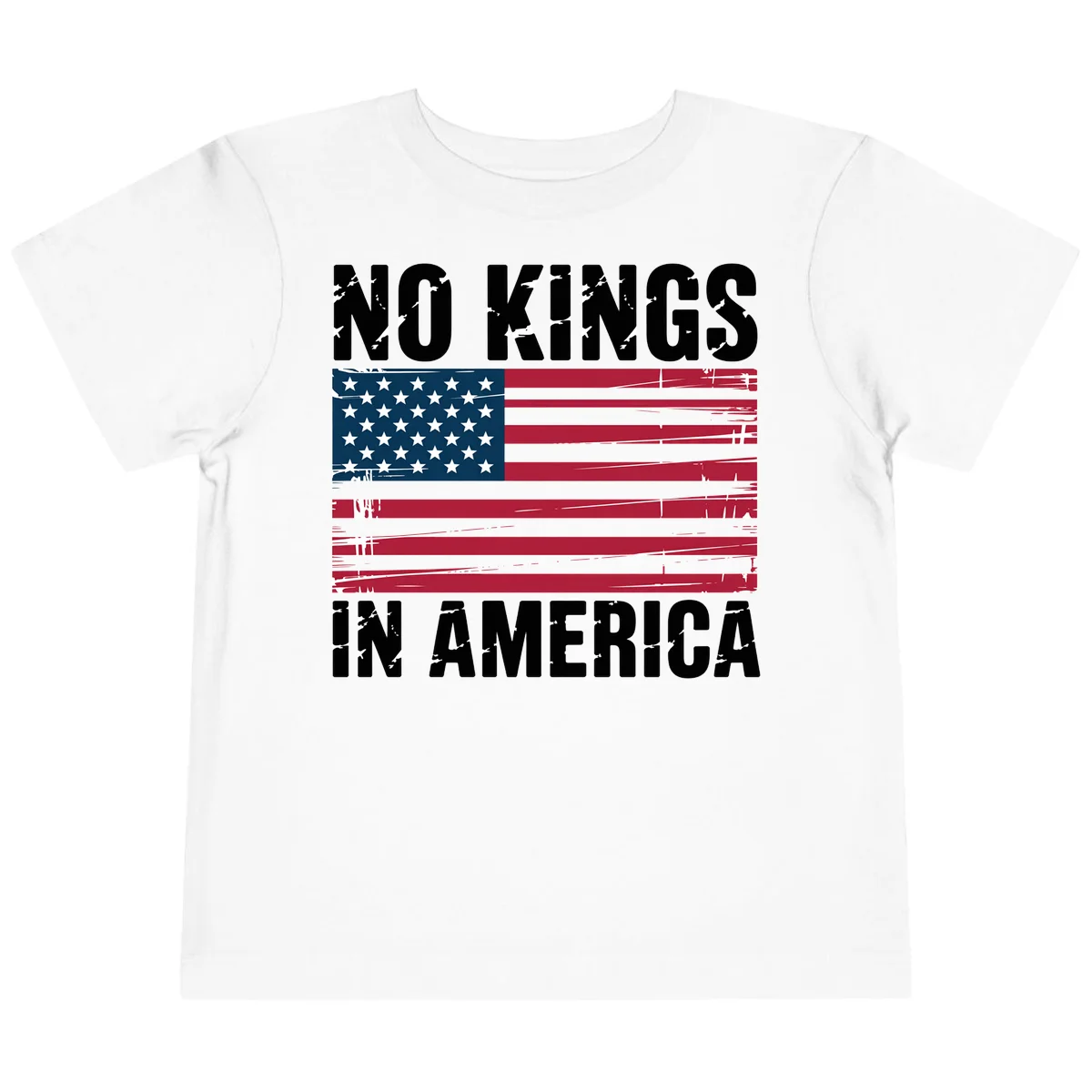 No Kings In America Declaration Flag Toddler T-Shirt in White
