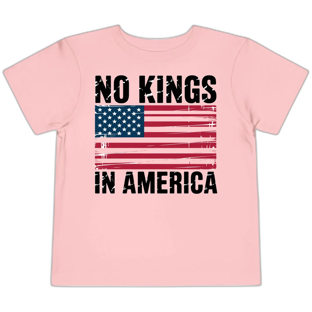 No Kings In America Declaration Flag Toddler T-Shirt in Pink
