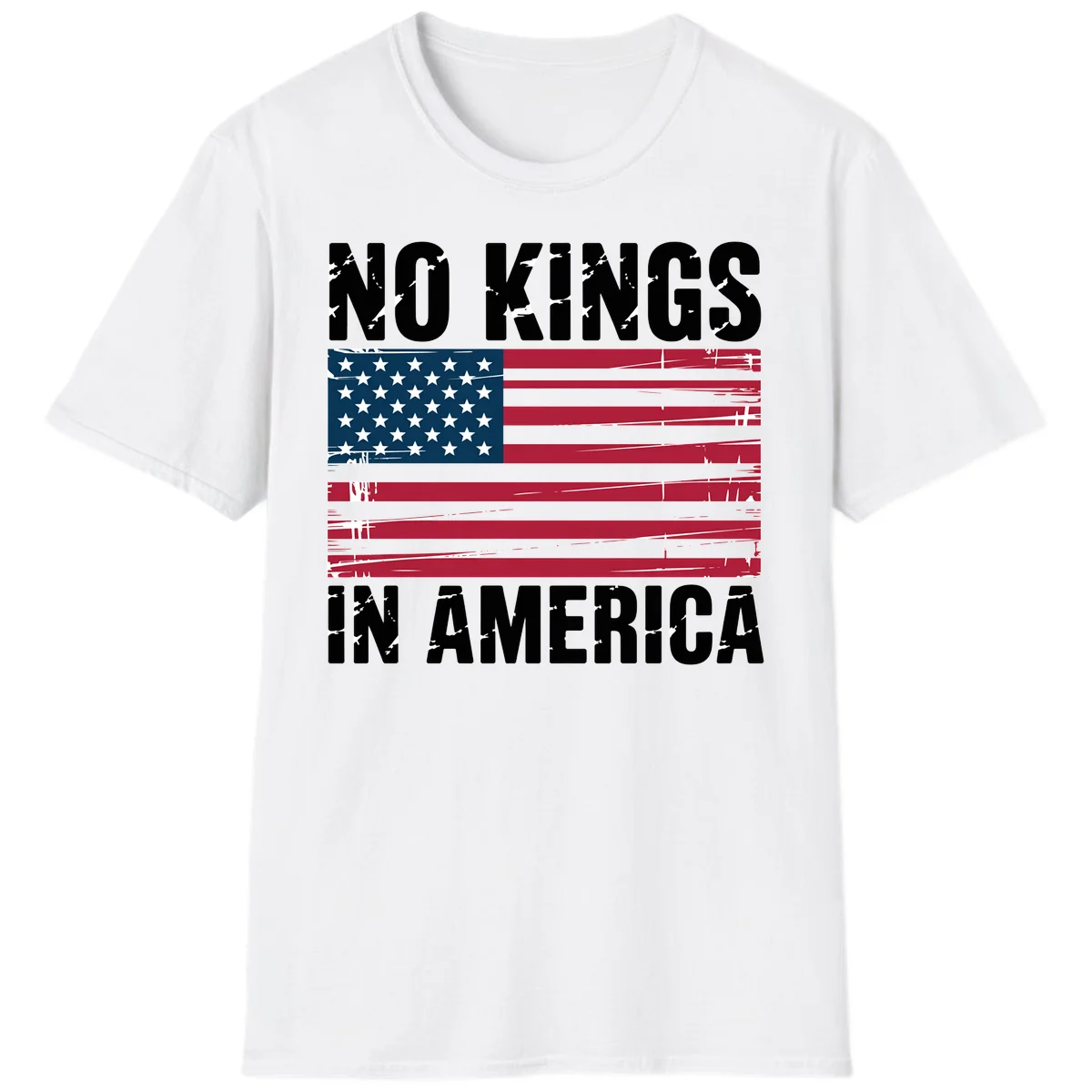 No Kings In America Declaration Flag T-Shirt in White