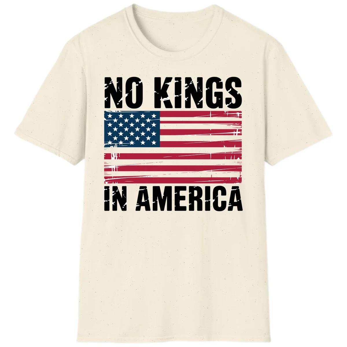 No Kings In America Declaration Flag T-Shirt in Natural