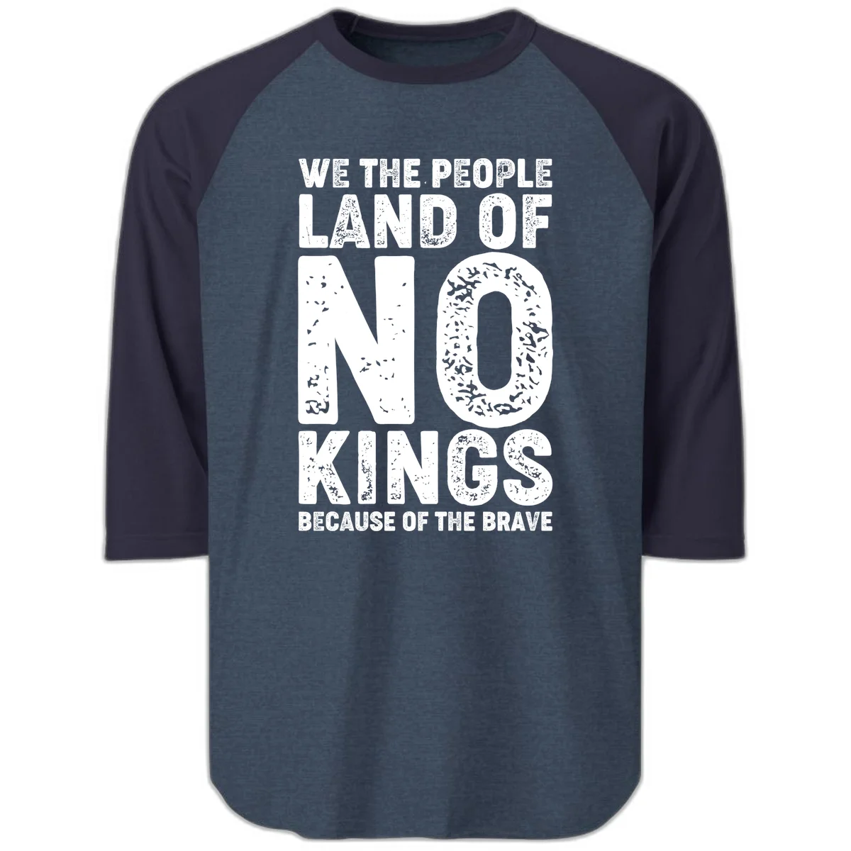 We The People Bravery Foundation Raglan 3/4 in Heather Denim Navy