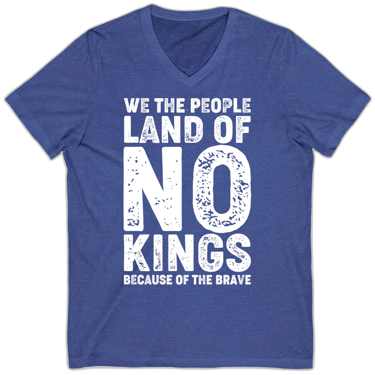 We The People Bravery Foundation V-Neck Tee in Heather True Royal