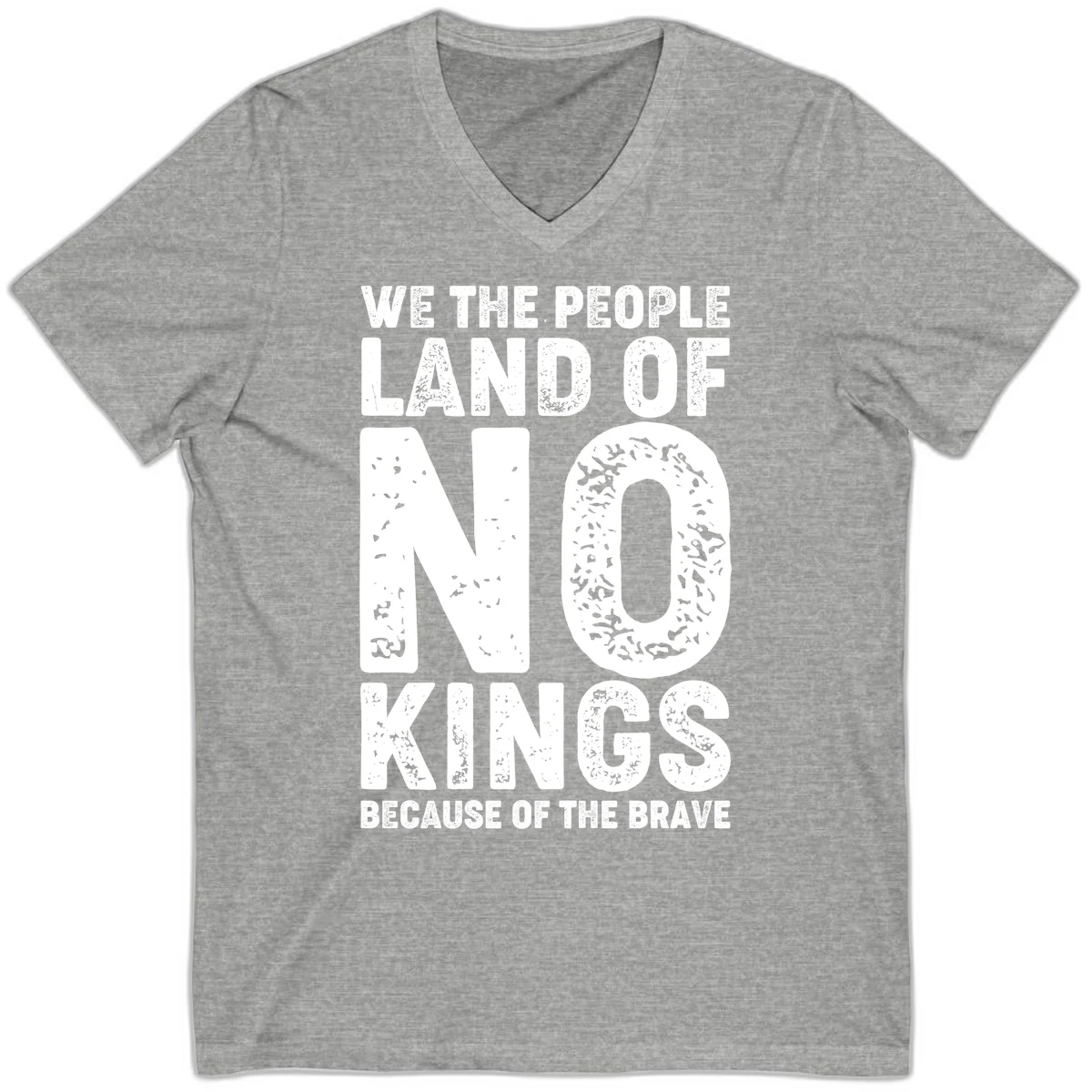 We The People Bravery Foundation V-Neck Tee in Athletic Heather