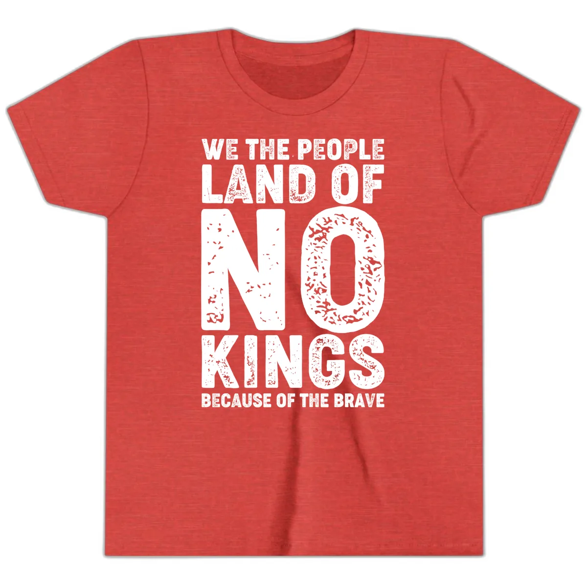 We The People Bravery Foundation Historical Quote Youth T-Shirt in Heather Red