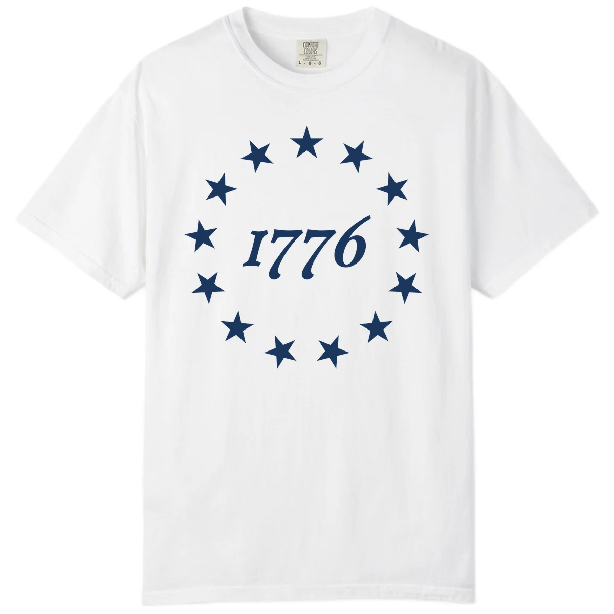 America 250th Anniversary EST 1776 Stars Comfort Color in White