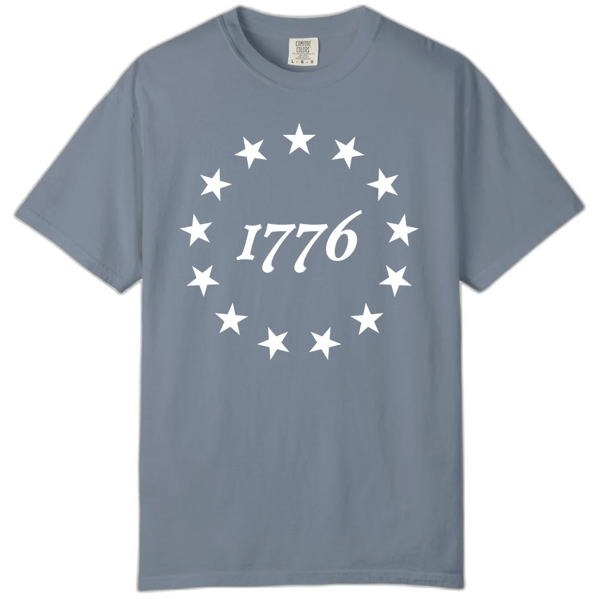 America 250th Anniversary EST 1776 Stars Comfort Color in Blue Jean