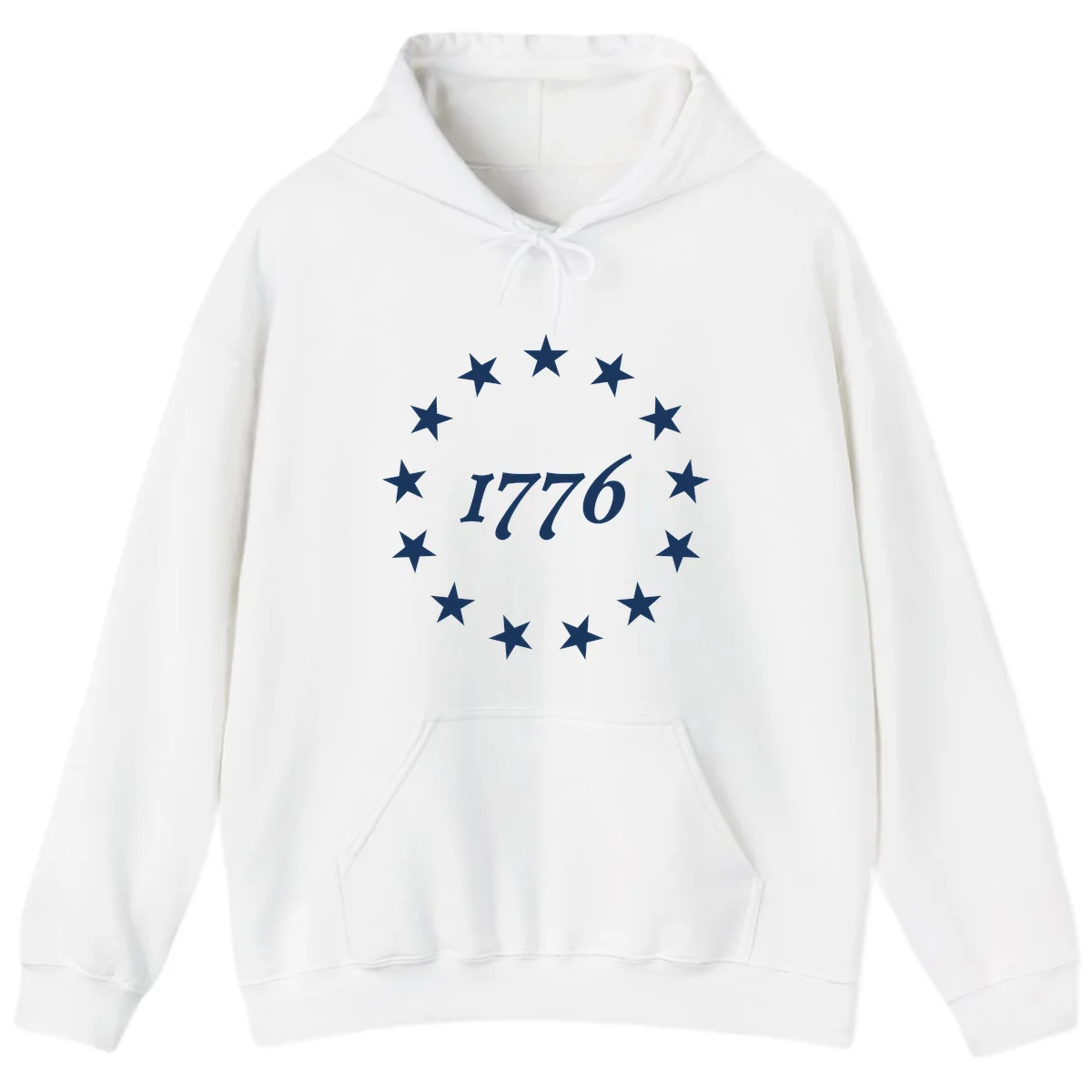 America 250th Anniversary EST 1776 Stars Hoodie in White