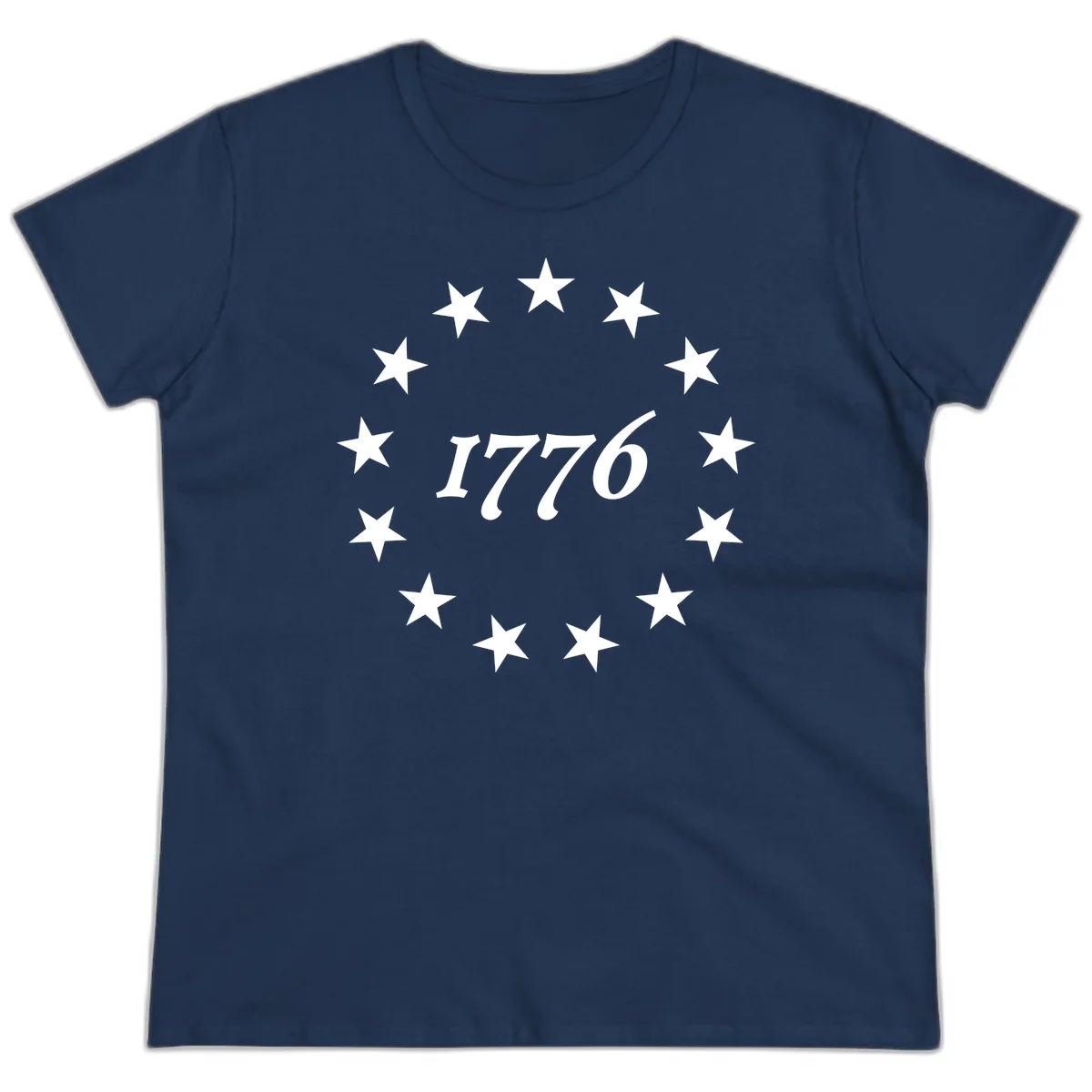 America 250th Anniversary EST 1776 Stars Ladies Tee in Navy