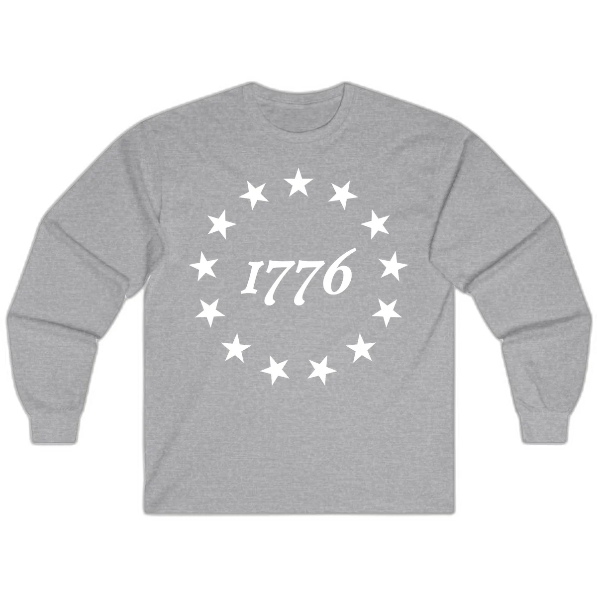 America 250th Anniversary EST 1776 Stars Long Sleeve in Sport Grey