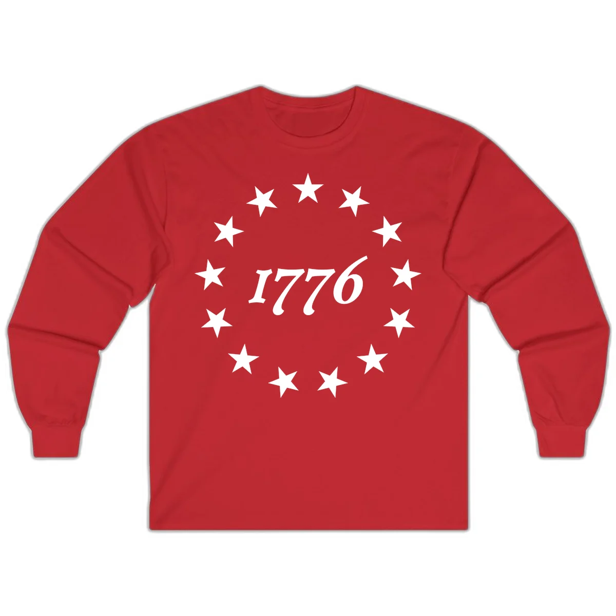 America 250th Anniversary EST 1776 Stars Long Sleeve in Red