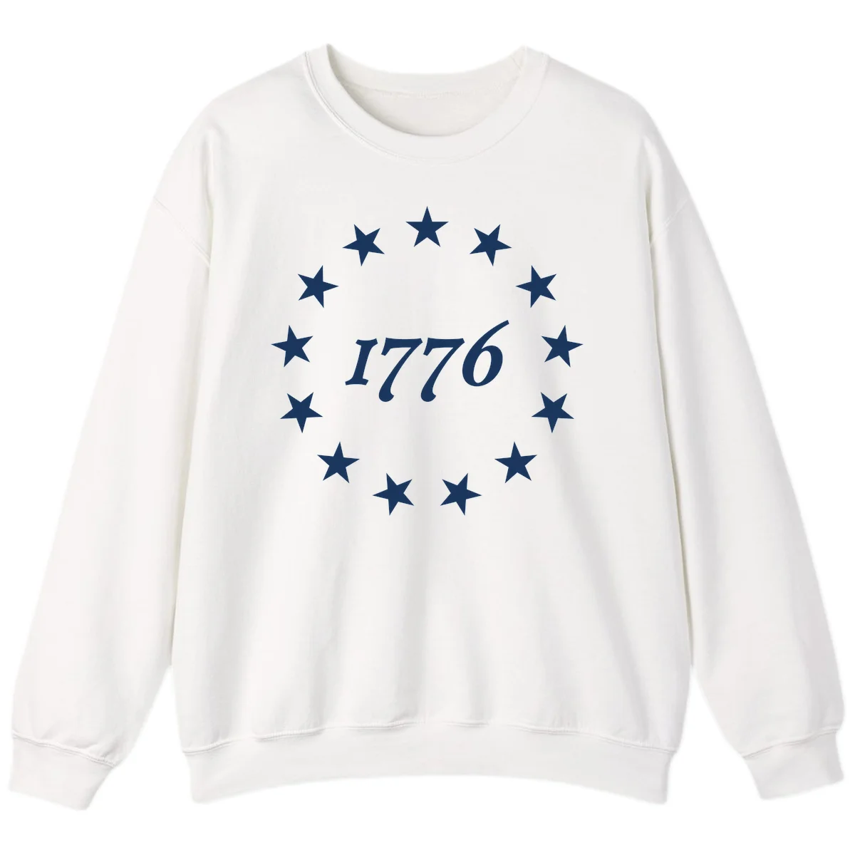 America 250th Anniversary EST 1776 Stars Sweatshirt in White