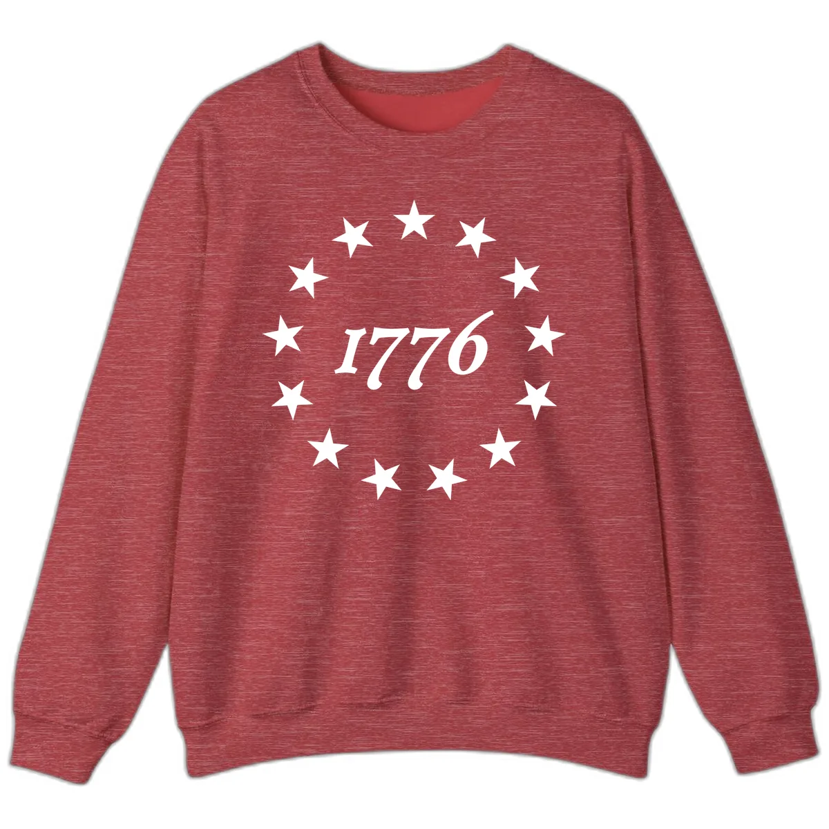 America 250th Anniversary EST 1776 Stars Sweatshirt in Heather Scarlet Red
