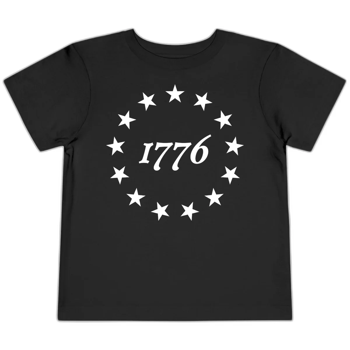 America 250th Anniversary EST 1776 Stars Toddler T-Shirt in Black