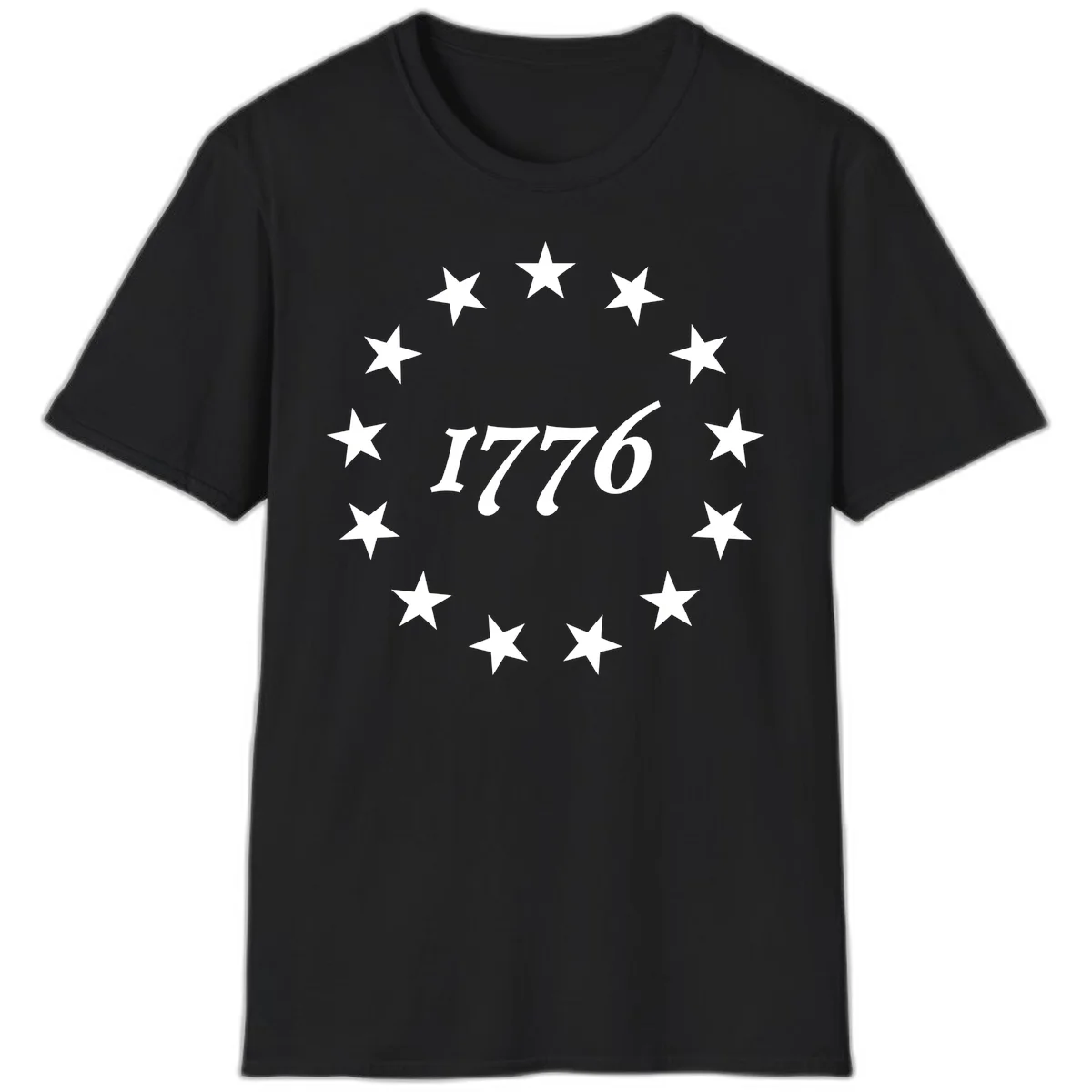 America 250th Anniversary EST 1776 Stars T-Shirt in Black
