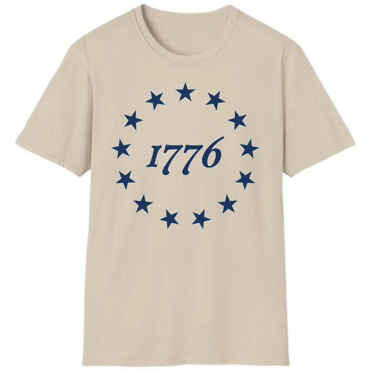 America 250th Anniversary EST 1776 Stars T-Shirt in Sand