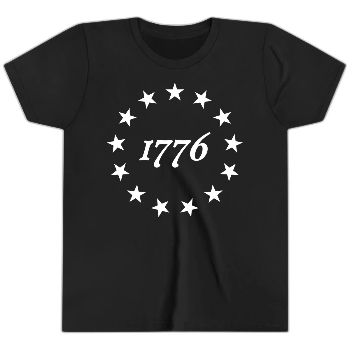 America 250th Anniversary EST 1776 Stars Youth T-Shirt in Black