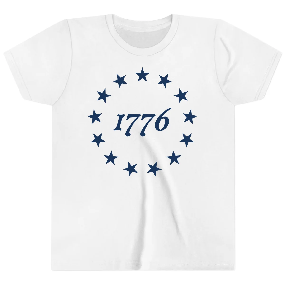 America 250th Anniversary EST 1776 Stars Youth T-Shirt in White