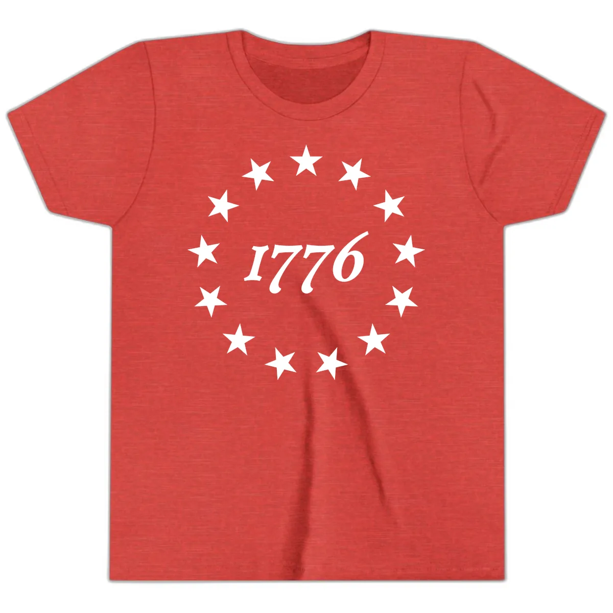 America 250th Anniversary EST 1776 Stars Youth T-Shirt in Heather Red