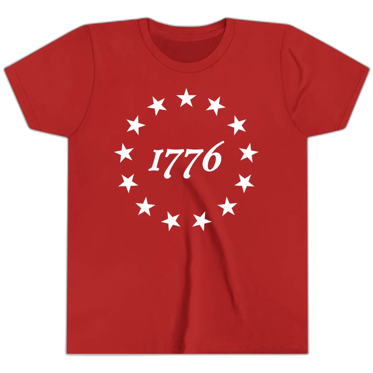 America 250th Anniversary EST 1776 Stars Youth T-Shirt in Red