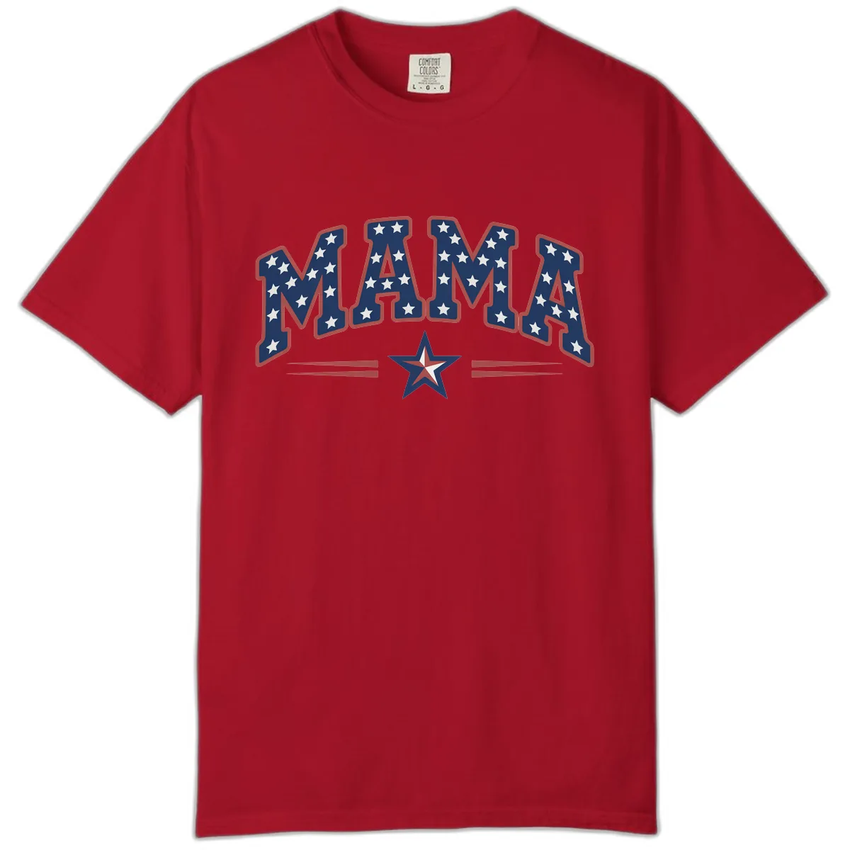 Star-Spangled Mama Patriotic Wordmark Comfort Color in Red