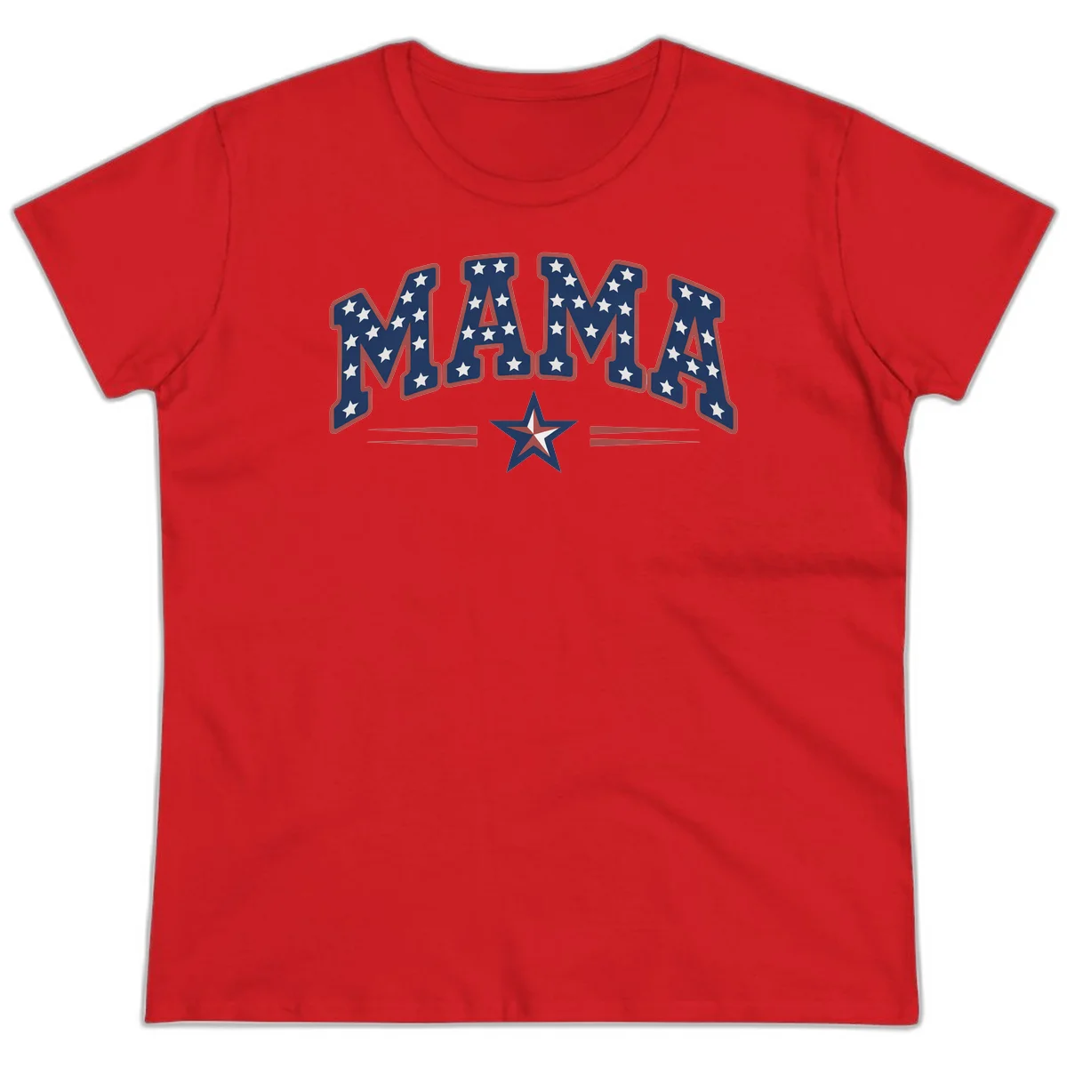 Star-Spangled Mama Ladies Tee in Red