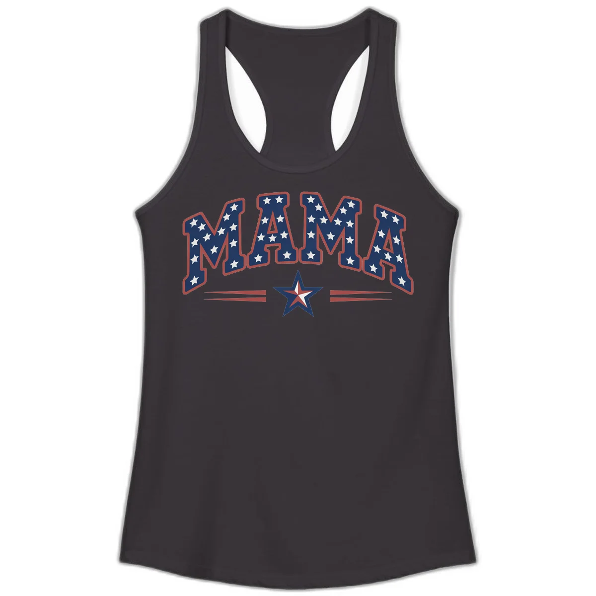 Star-Spangled Mama Ladies Tank in Black