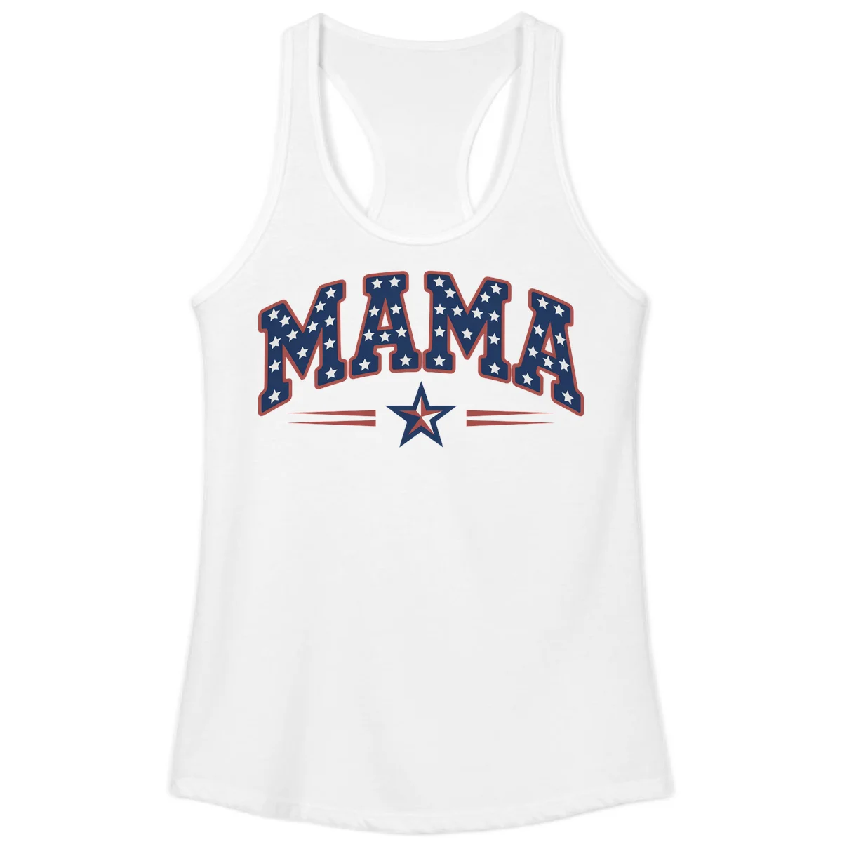 Star-Spangled Mama Ladies Tank in White