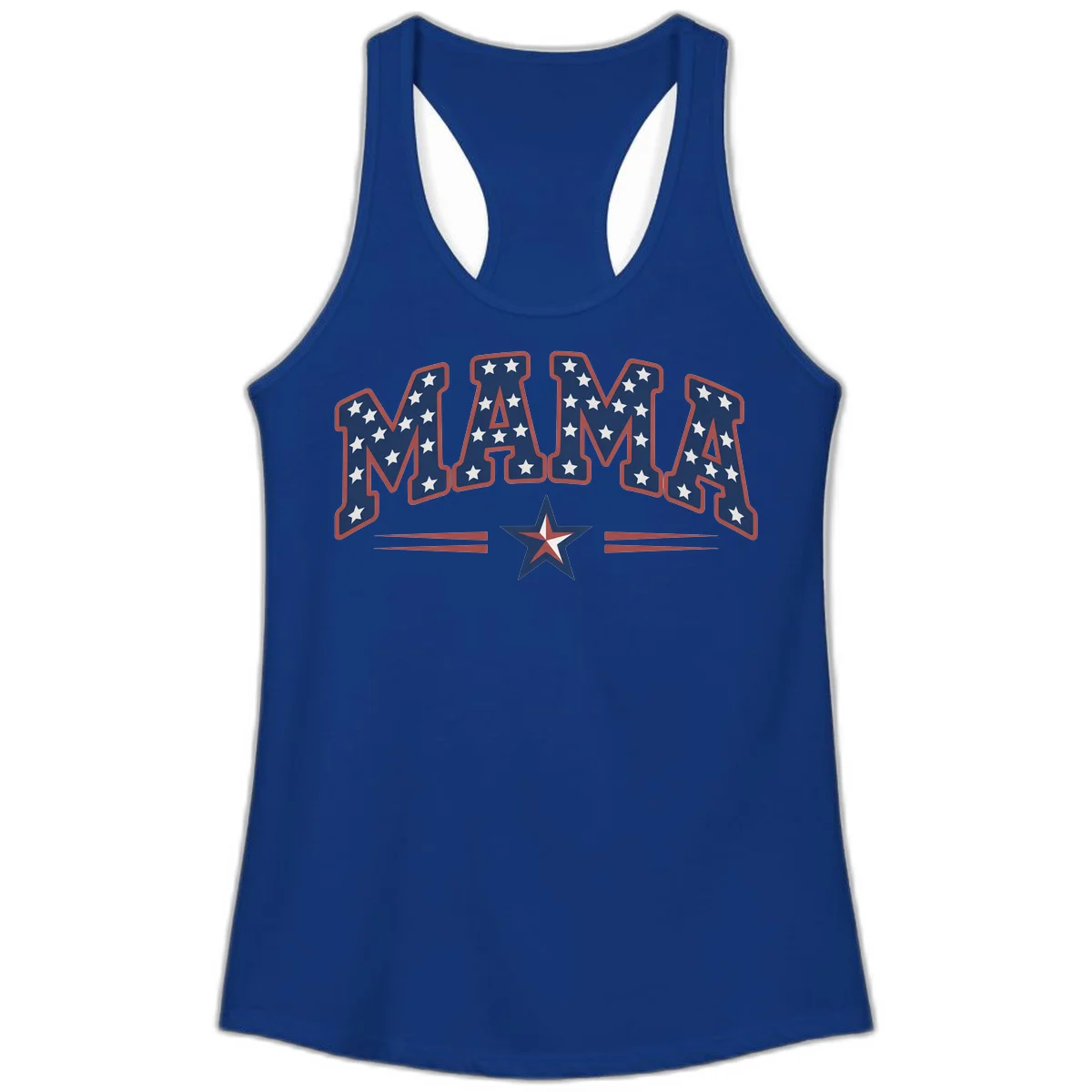 Star-Spangled Mama Ladies Tank in Solid Royal