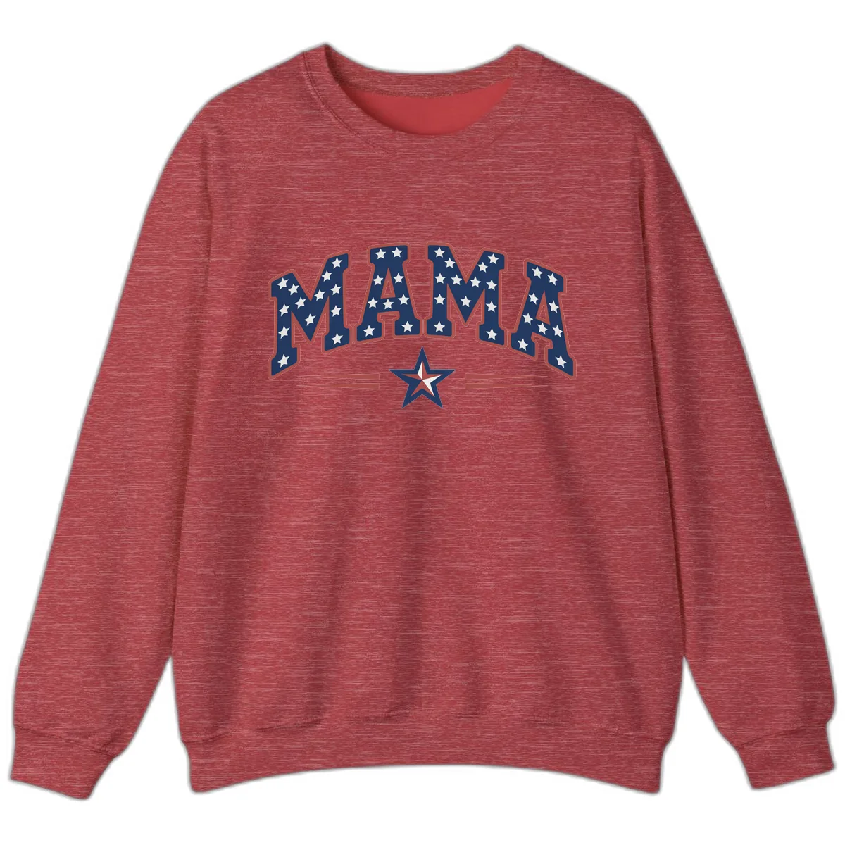 Star-Spangled Mama Patriotic Wordmark Sweatshirt in Heather Scarlet Red