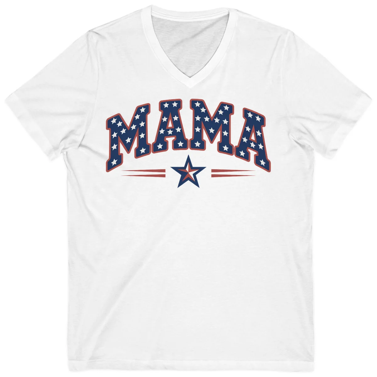 Star-Spangled Mama V-Neck in White