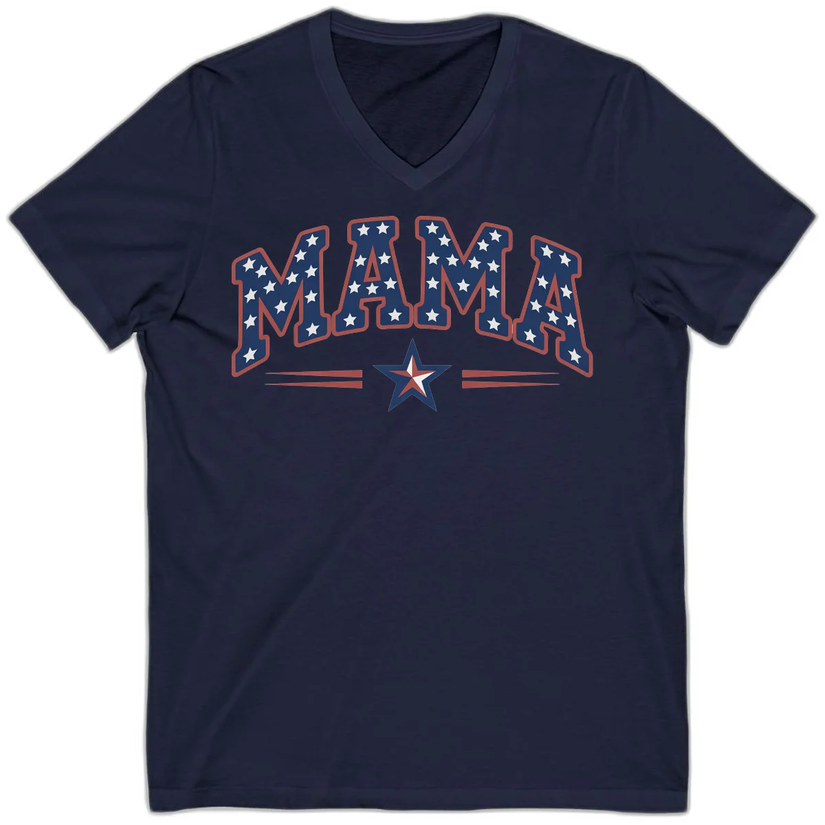 Star-Spangled Mama V-Neck in Navy