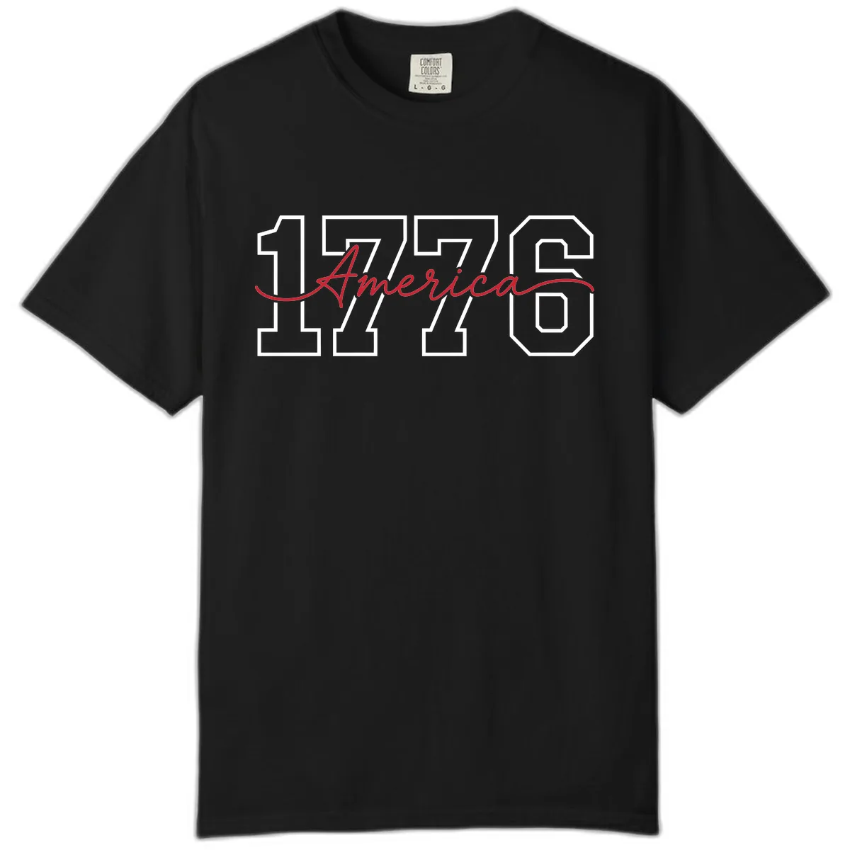 1776 America Semiquincentennial Celebration Comfort Color in Black