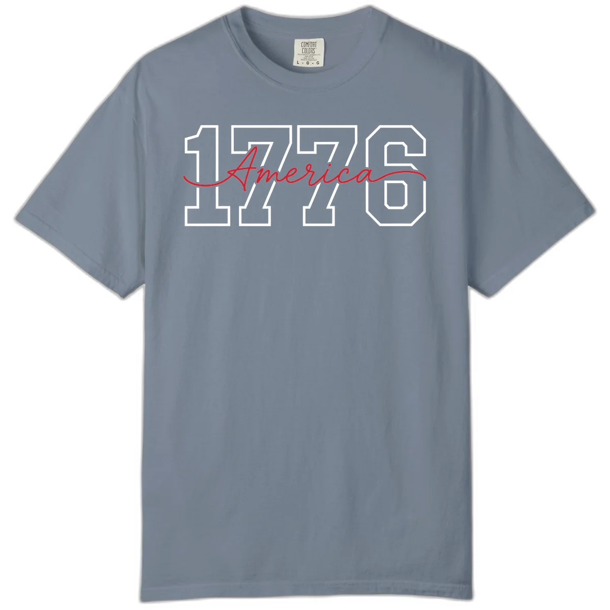 1776 America Semiquincentennial Celebration Comfort Color in Blue Jean