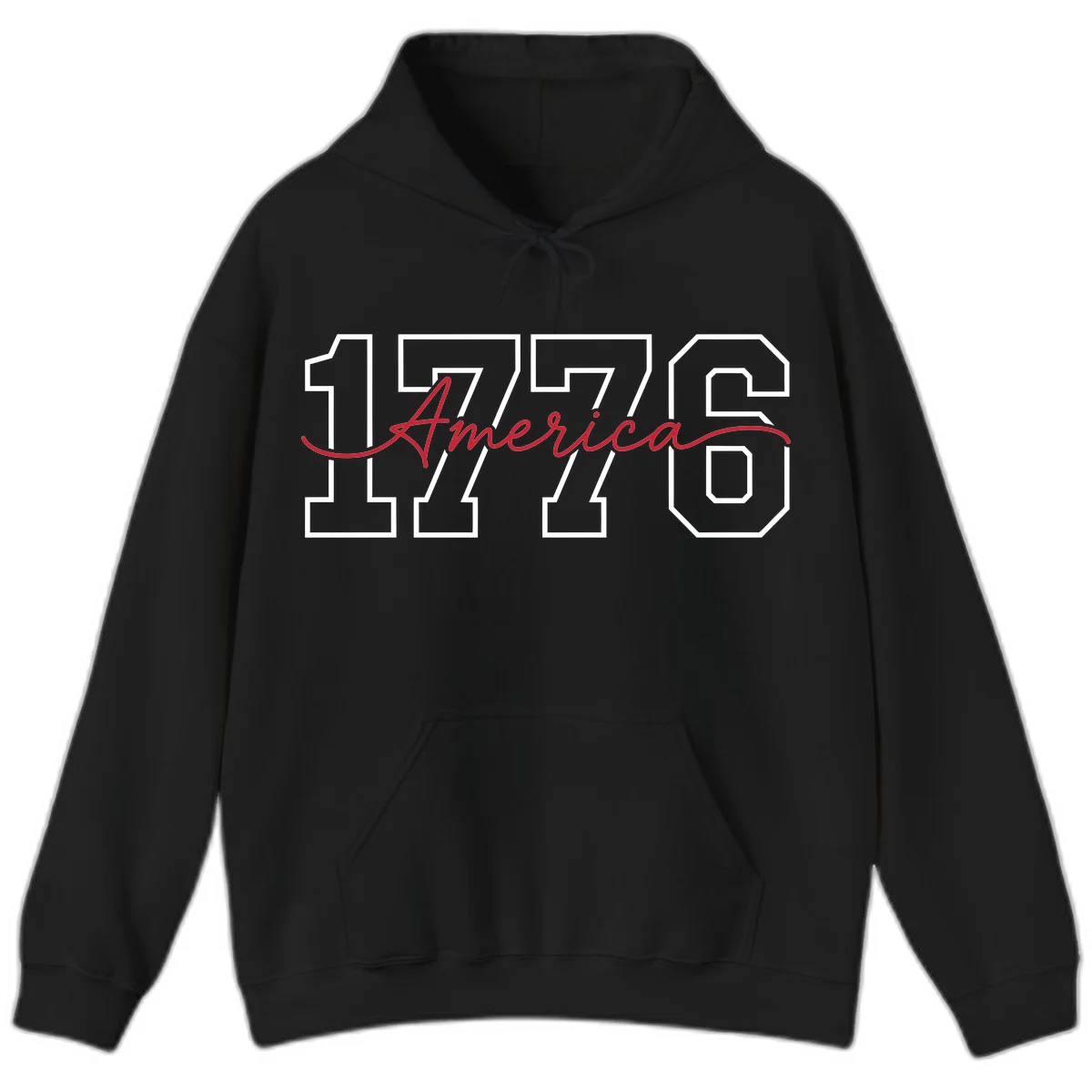 1776 America Semiquincentennial Celebration Hoodie in Black