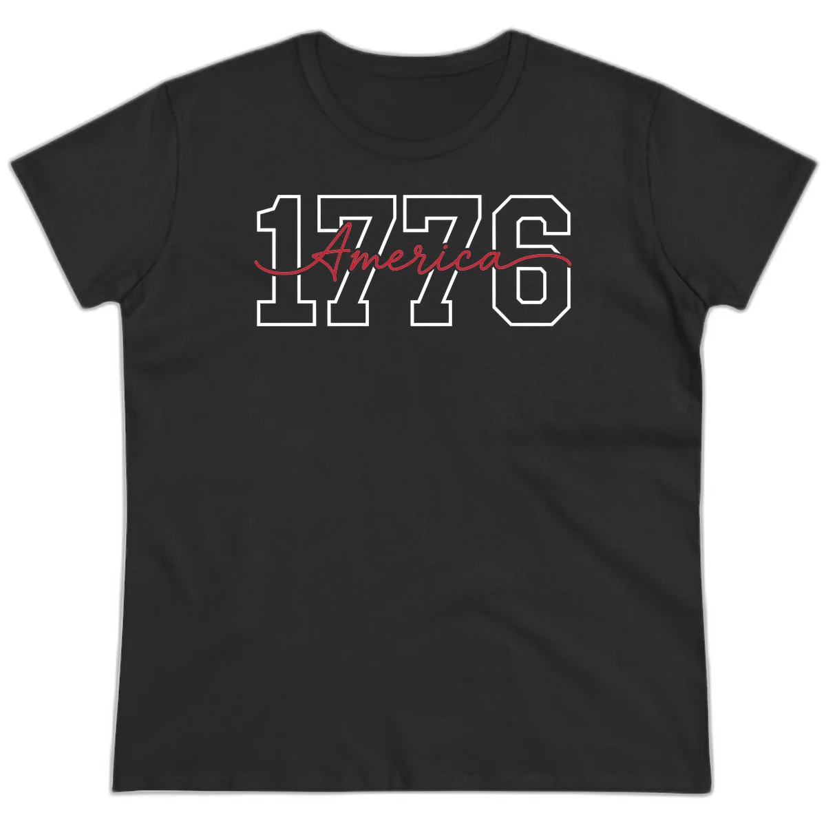 1776 America Semiquincentennial Celebration Ladies Tee in Black