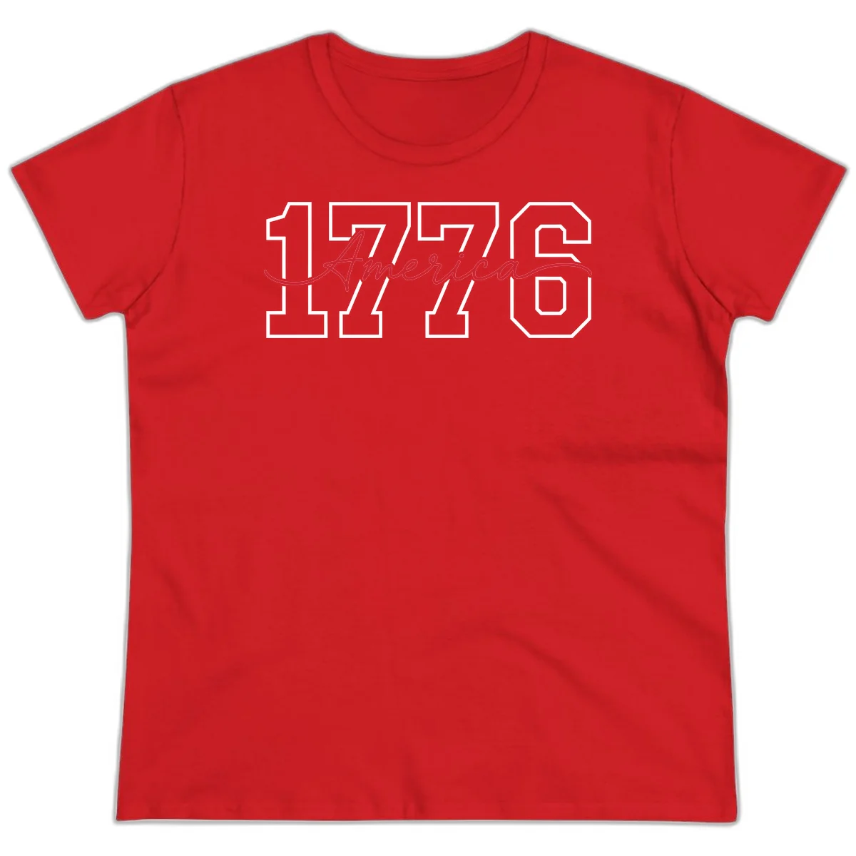 1776 America Semiquincentennial Celebration Ladies Tee in Red
