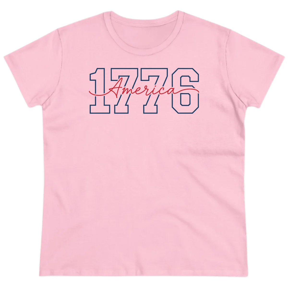 1776 America Semiquincentennial Celebration Ladies Tee in Light Pink