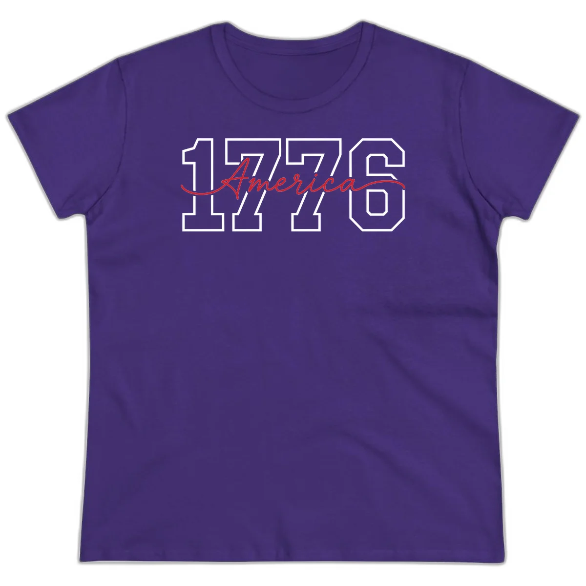 1776 America Semiquincentennial Celebration Ladies Tee in Purple