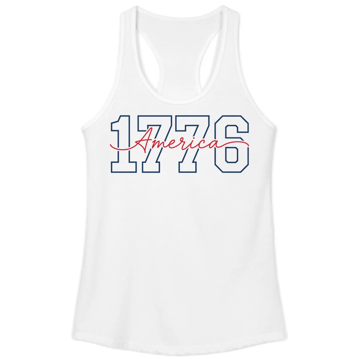 1776 America Semiquincentennial Celebration Ladies Tank in White