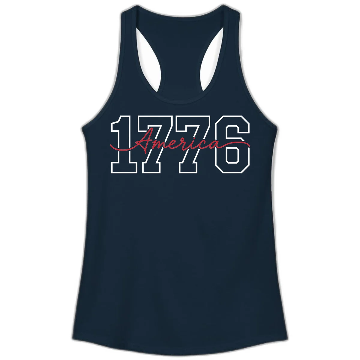 1776 America Semiquincentennial Celebration Ladies Tank in Solid Midnight Navy