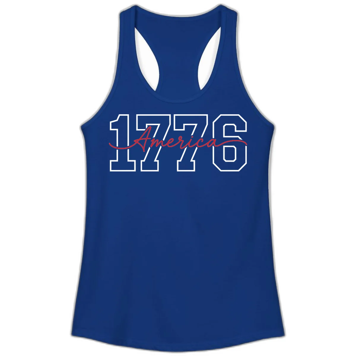 1776 America Semiquincentennial Celebration Ladies Tank in Solid Royal