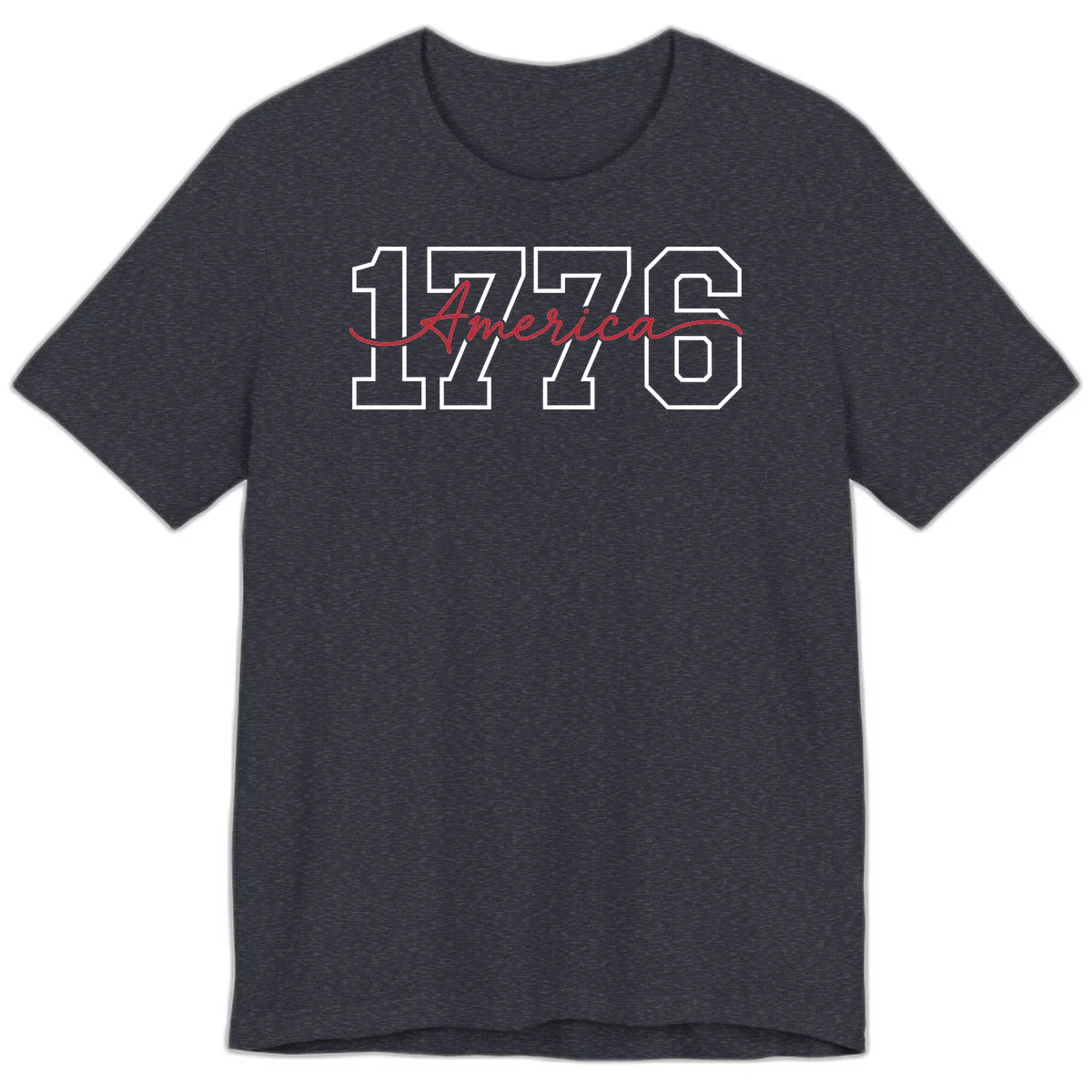 1776 America Semiquincentennial Celebration Premium T-Shirt in Heather Navy